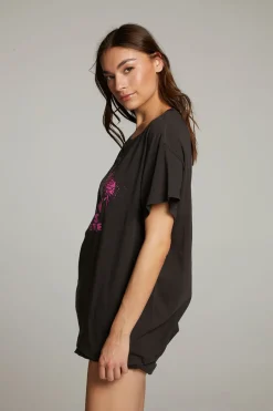 Women Chaser Brand Gun N' Roses Studded Skull Tee