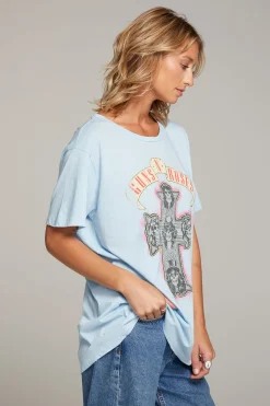Women Chaser Brand Guns N' Roses Skull Cross Tee