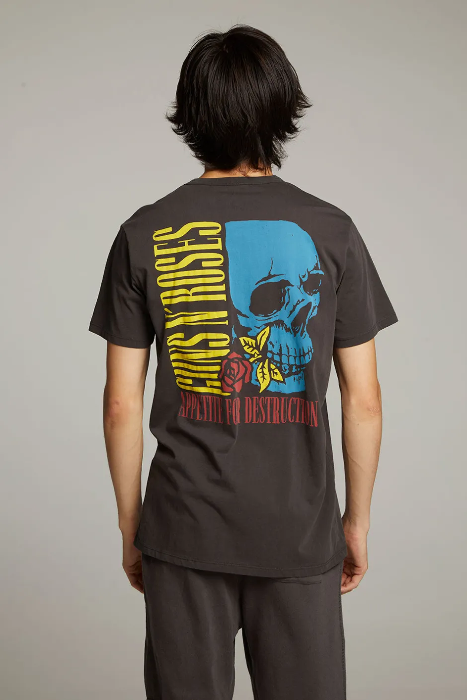 Women Chaser Brand Guns N' Roses Skull Rose Crew Neck Tee