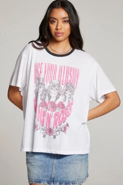 Women Chaser Brand Guns N' Roses Use Your Illusion Skull Tee