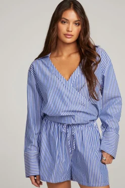 Women Chaser Brand Haley Marmont Stripe Blouse