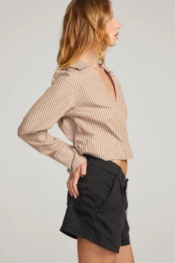 Women Chaser Brand Haley Whiskey Stripe Blouse