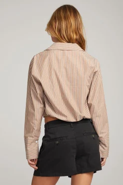 Women Chaser Brand Haley Whiskey Stripe Blouse