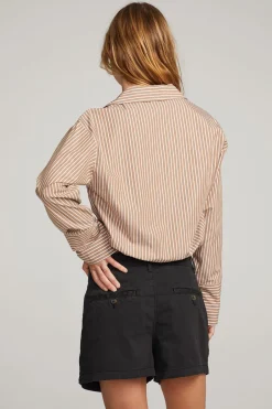 Women Chaser Brand Haley Whiskey Stripe Blouse