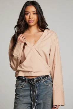 Women Chaser Brand Haleyy Warm Taupe Blouse