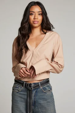 Women Chaser Brand Haleyy Warm Taupe Blouse