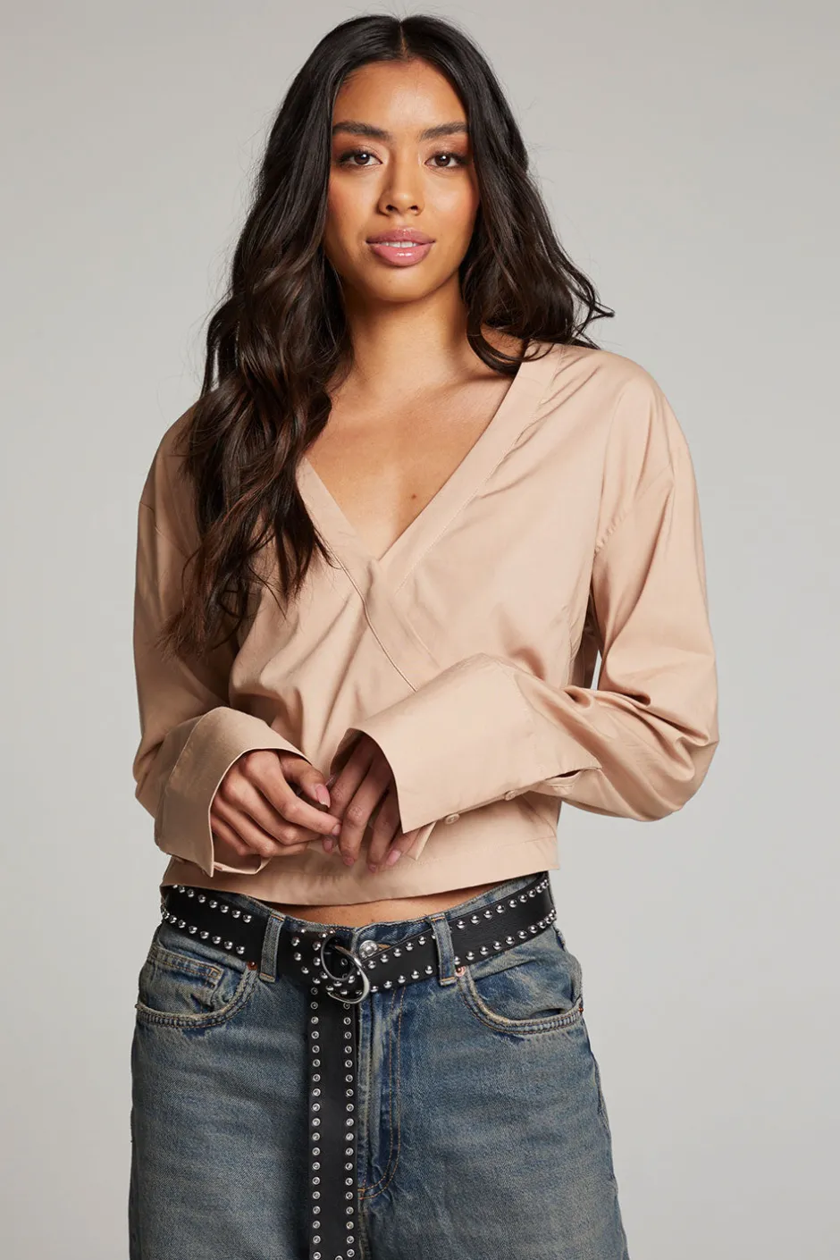Women Chaser Brand Haleyy Warm Taupe Blouse
