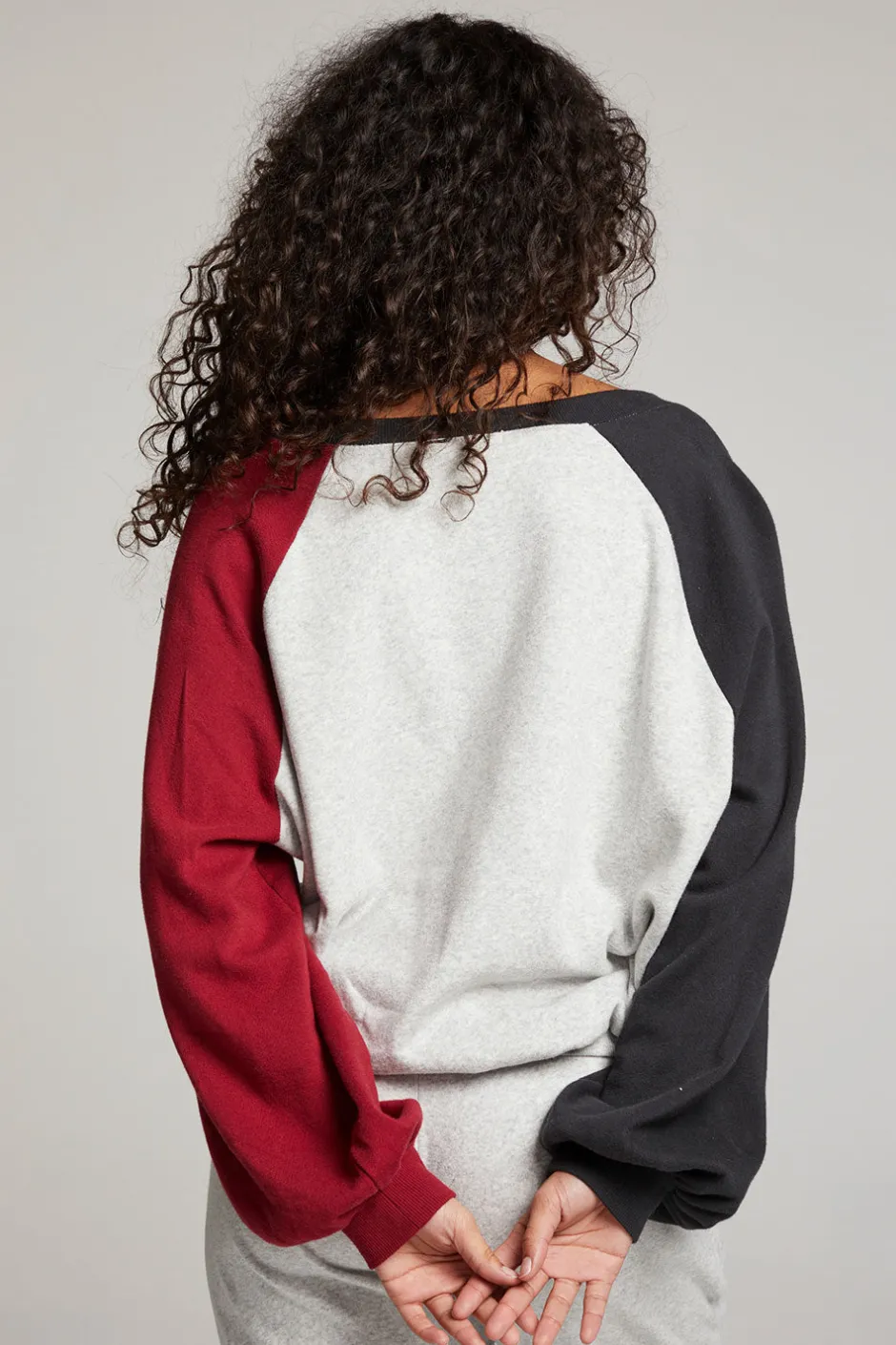 Women Chaser Brand Hannah Fire Color Block V Neck Pullover