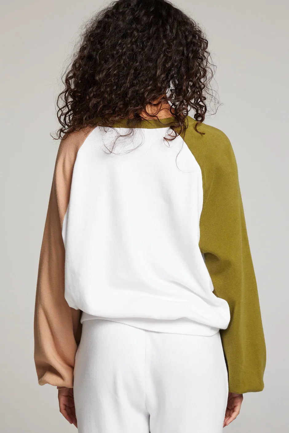 Women Chaser Brand Hannah Sand Color Block V Neck Pullover