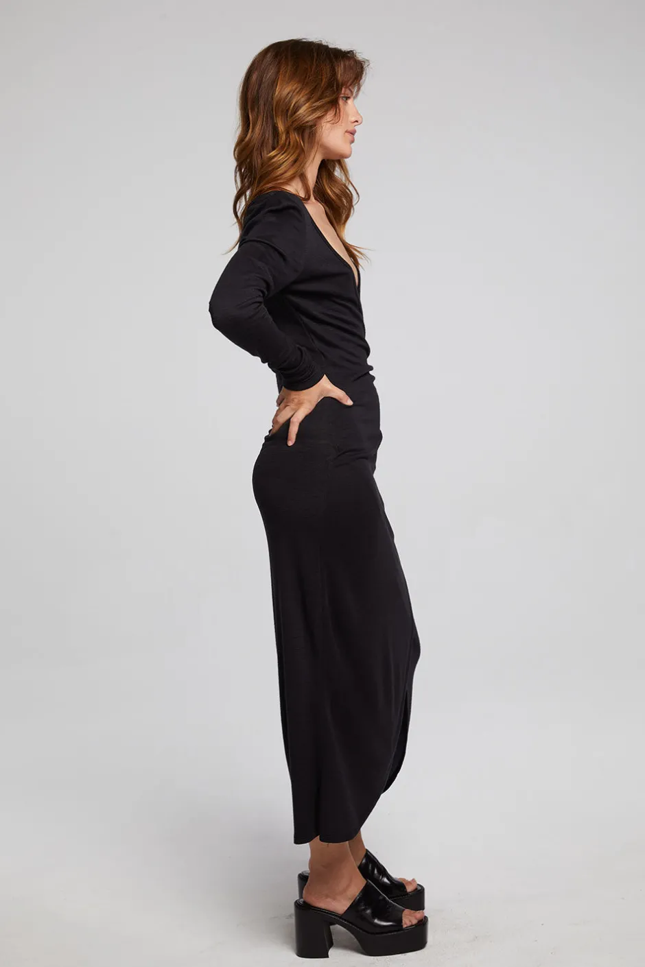 Women Chaser Brand Harmony Licorice Midi Dress