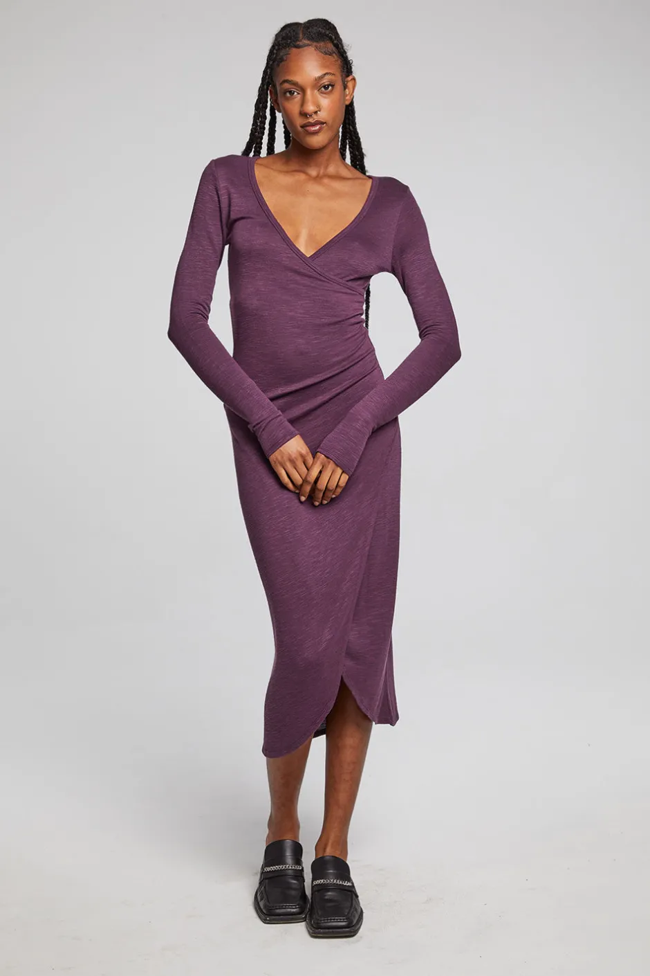 Women Chaser Brand Harmony Plum Perfect Midi Dress