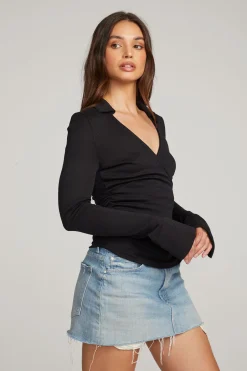 Women Chaser Brand Harper Licorice Long Sleeve