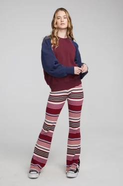 Women Chaser Brand Harvard Wine Red And Mood Indigo Pullover