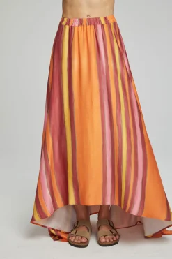 Women Chaser Brand Hazel Maxi Skirt - Sunset Stripe