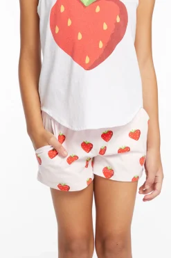 Kids Chaser Brand Heart Strawberry All Over Girls Shorts
