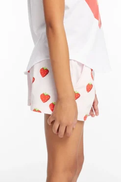 Kids Chaser Brand Heart Strawberry All Over Girls Shorts