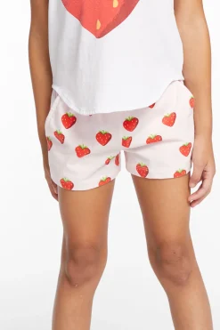 Kids Chaser Brand Heart Strawberry All Over Girls Shorts