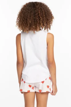 Kids Chaser Brand Heart Strawberry Girls Vintage Jersey Shirttail Muscle
