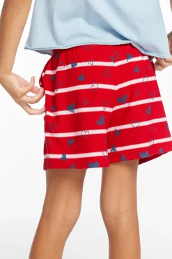Kids Chaser Brand Heart Stripe Girls Shorts