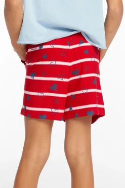 Kids Chaser Brand Heart Stripe Girls Shorts
