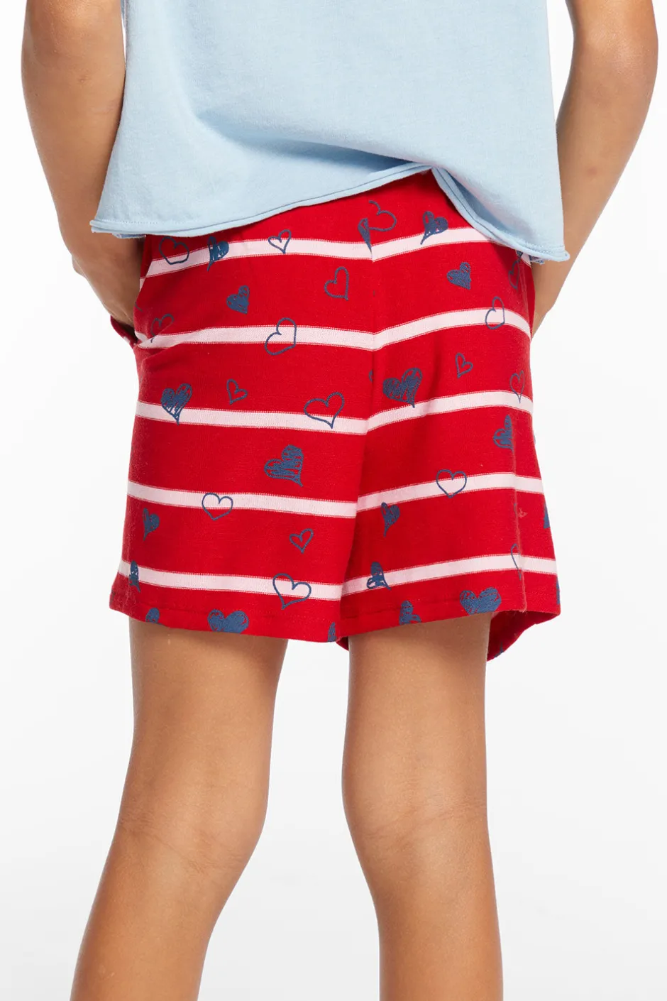 Kids Chaser Brand Heart Stripe Girls Shorts