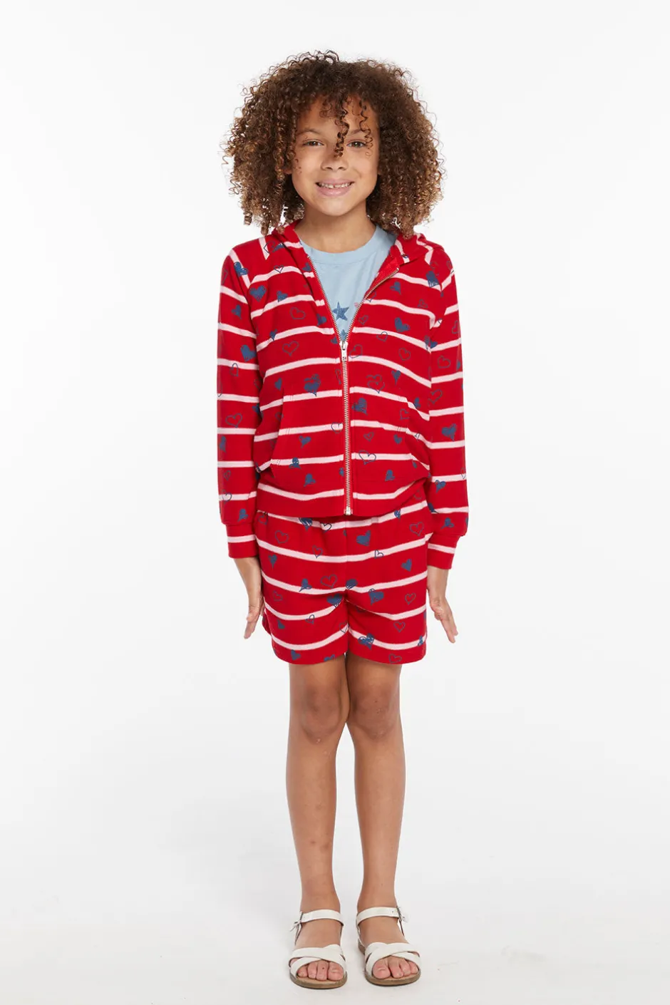 Kids Chaser Brand Heart Stripe Girls Shorts