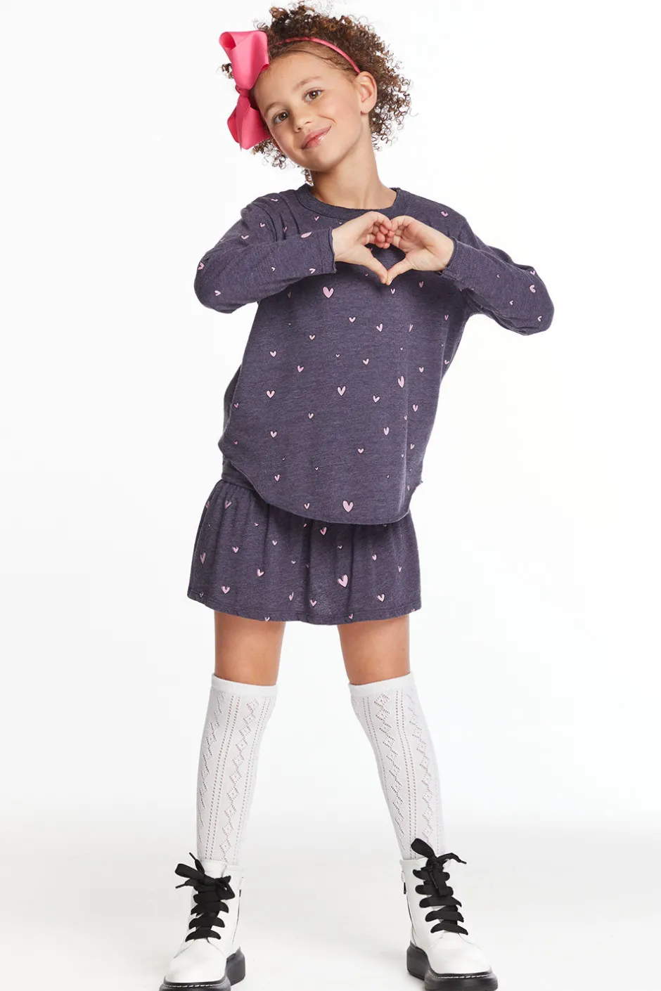 Kids Chaser Brand Hearts Girls Peplum Skort