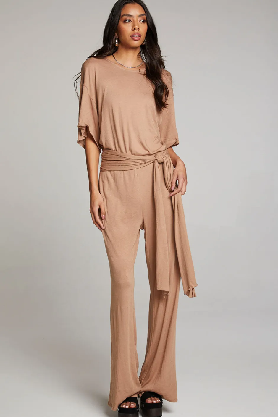 Women Chaser Brand Heather Warm Taupe Jumpsuit