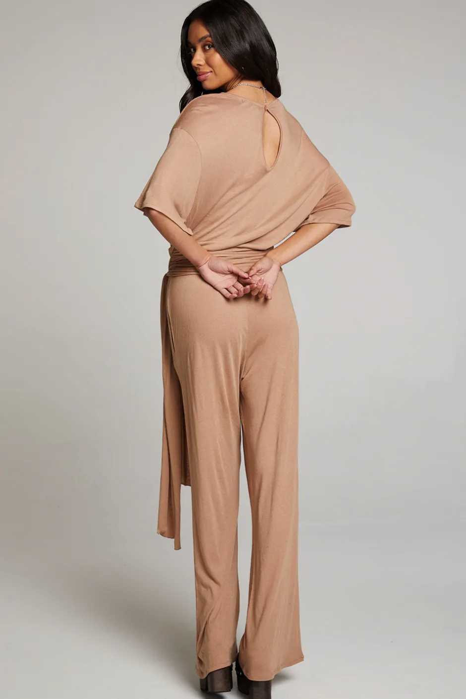 Women Chaser Brand Heather Warm Taupe Jumpsuit