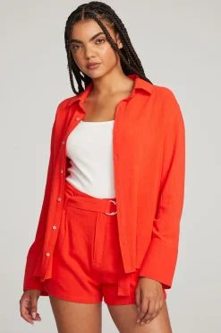 Women Chaser Brand Helena Flame Button Down