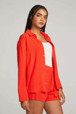 Women Chaser Brand Helena Flame Button Down