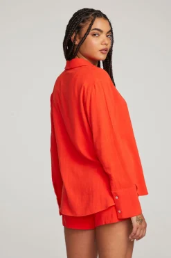 Women Chaser Brand Helena Flame Button Down