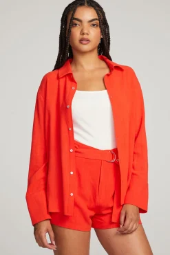 Women Chaser Brand Helena Flame Button Down