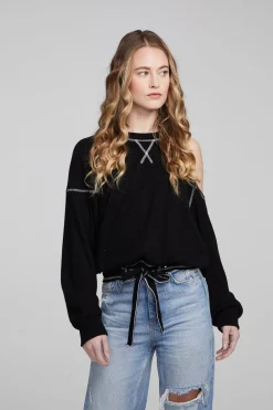Women Chaser Brand Hendrix Shadow Black Pullover