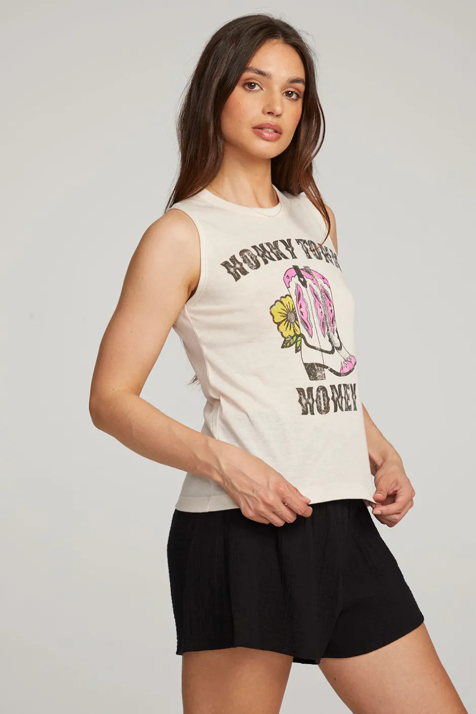 Women Chaser Brand Honky Tonk Honey Muscle Tee