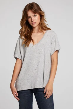 Women Chaser Brand Hyacinth Heather Grey Tee