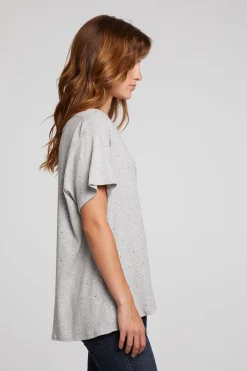 Women Chaser Brand Hyacinth Heather Grey Tee