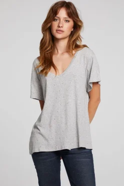 Women Chaser Brand Hyacinth Heather Grey Tee
