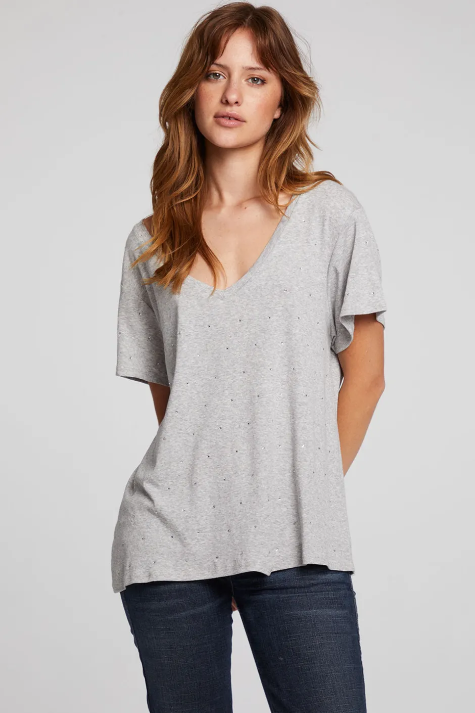 Women Chaser Brand Hyacinth Heather Grey Tee