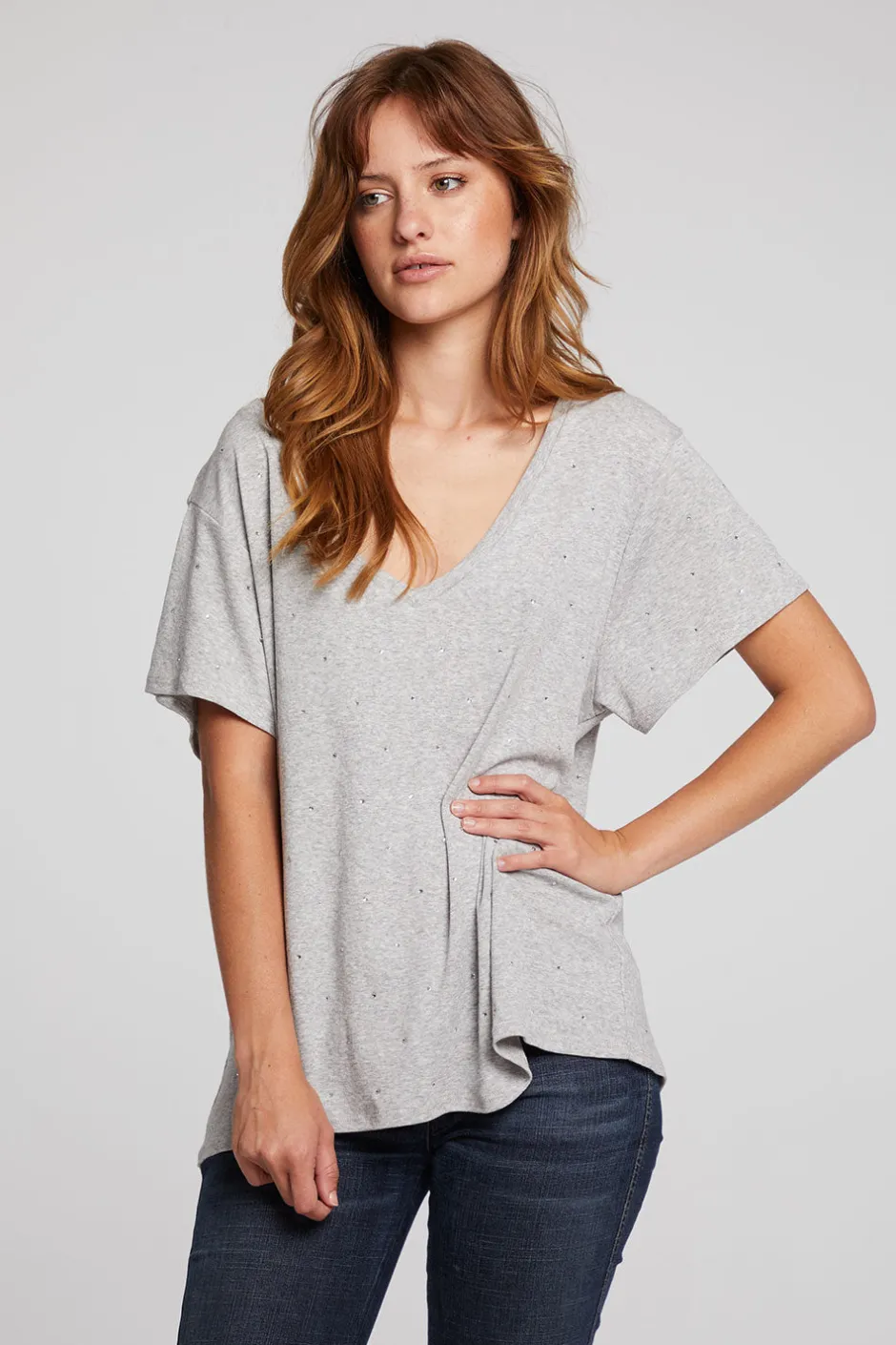 Women Chaser Brand Hyacinth Heather Grey Tee