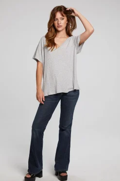Women Chaser Brand Hyacinth Heather Grey Tee