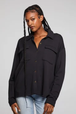Women Chaser Brand Hyde Licorice Button Down