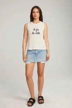Women Chaser Brand Ibiza Palm Muscle Tee