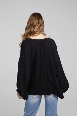 Women Chaser Brand Idol Shadow Black Blouse