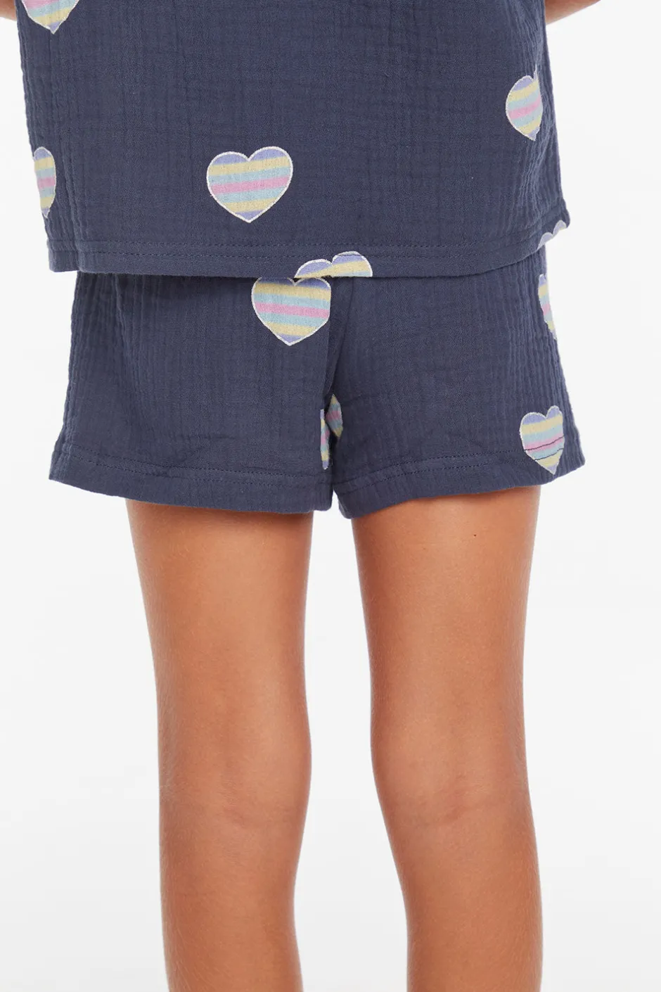 Kids Chaser Brand Jade Blue Heart Girls Short