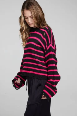 Women Chaser Brand Jax Melrose Stripe Pullover