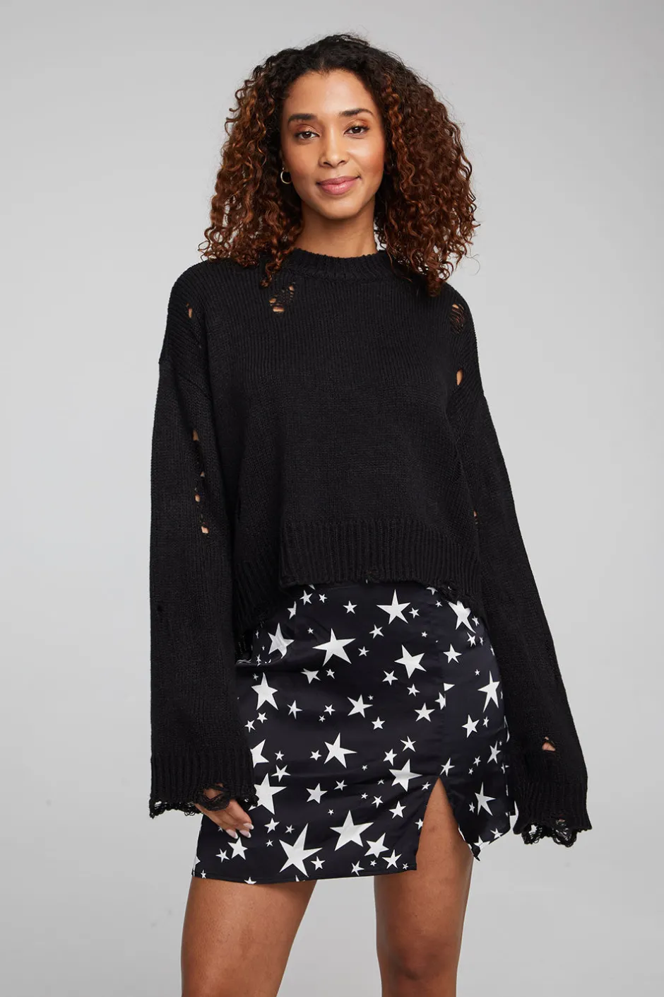 Women Chaser Brand Jax Shadow Black Pullover