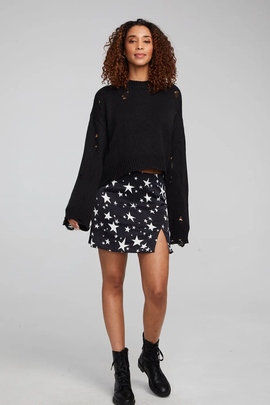 Women Chaser Brand Jax Shadow Black Pullover
