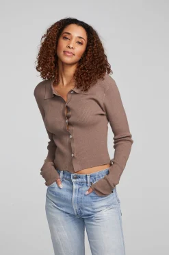 Women Chaser Brand Jayla Deep Taupe Cardigan