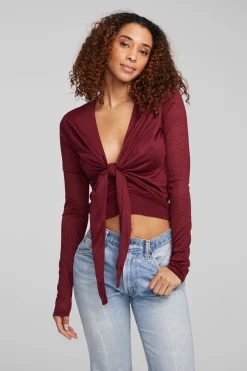 Women Chaser Brand Jeni Wine Red Long Sleeve